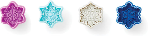Fox Run Intricate Assorted Winter Snowflake Pastry/Cookie/Pie/Fondant 2" Stamper and Cutters 2", Set of 4, Multi-Color...