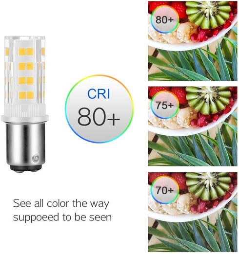 2-Pack Sewing Machine Light Bulb Double Contact Warm White 2700-3000K 15T7DC Base Replacement for Singer/Kenmore Sewing Machine 120V 3.5W LED Bayo...