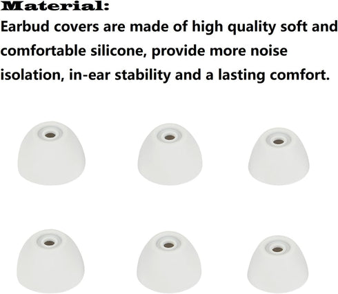Earbud Replacement Tips Silicone Ear Buds Tips 6 Pairs Ear Bud Replacement Tips Compatible with Samsung Galaxy Buds 2 / Galaxy Buds Plus,Fit in Th...