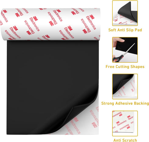 2 pcs Anti-Slip Pads Silicone Rubber Plastic Pads 150x150mm 3M Self-Stick Adhesive Non Slip Mats for Furniture Fixator Protector Mat...
