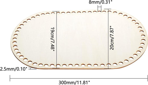 PH PandaHall Wooden Basket Bottom, 11.8 x 7.6 Inch Oval Wooden Base Shaper Blank Crochet Base for Thick Yarn DIY Knitting Basket Weaving Supplies ...