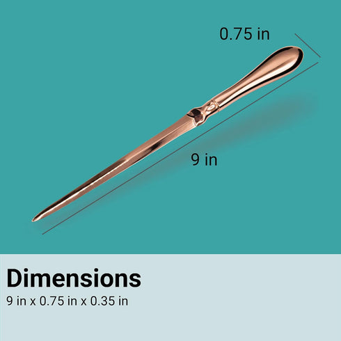 Uncommon Desks Rose Gold Letter Opener Knife - Smooth Metal Plated Envelope Opener - Ergonomic Rounded Handle for Comfort - Home and Office Mail S...