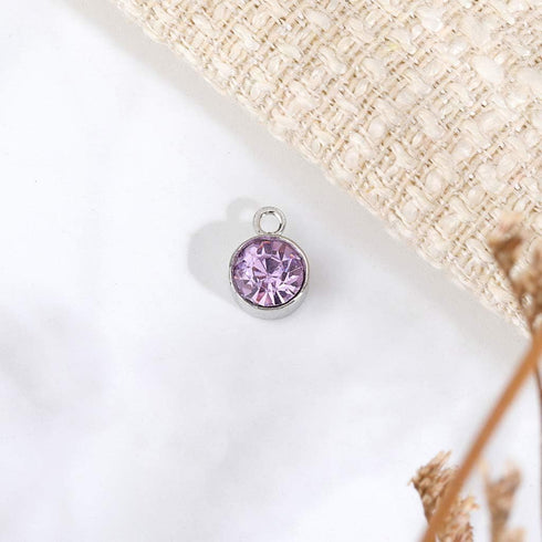 Juland 48 Pieces Crystal Birthstone Charms Handmade Round Beads Pendants with Rings Mixed DIY Jewelry Findings Making Charms for Making Jewelry Ne...