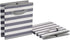 Amazon Basics Collapsible Fabric Storage Cube Organizer with Handles, 10.5 x 10.5 x 11 Inch, White/ Light Grey Stripe - Pack of 6...