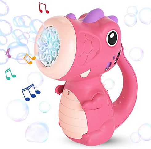 Dinosaur Bubble Machine,Dino Bubble Wand for Kids, Musical & Light Up Fun Bubble Gun Blower,Cool Outdoor Dinosaur Toys for Kid, Birthday Gifts,Pin...