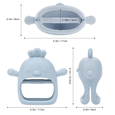 Baby Teething Toys, Soft Silicone Baby Teether Toys for 0-6 Months, Anti-Drop Hand Wrist Wearable Teether, Chew Toys for Sucking Needs, Baby Mitte...