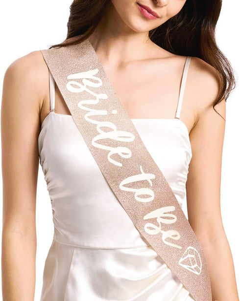 xo, Fetti Rose Gold Glitter Bachelorette Party Sash - Bride To Be | Bachelorette Party Decorations, Bridal Shower, Bride Gift...