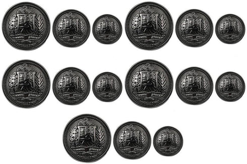 Wakauto 30Pcs Antique Metal Buttons with Round Vintage Sewing Buttons Coats Buttons Jacket Buttons Metal Blazer Button Set for DIY Craft (Black)...