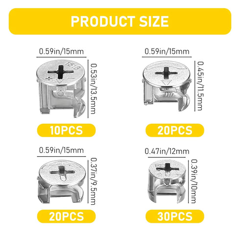 80pcs Furniture Connecting Cam Lock Connectors Fittings, Furniture Cam Lock Nuts, Cam Locks for Furniture, Connecting Lock Nuts Fasteners for Cabi...