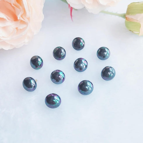 10Pcs Pearl Buttons Flate Resin Dome Cap Copper Shank Decorative Pearl Buttons Embellishments Beads for Clothes Shirts Suits Sweaters Bag Shoes Sc...