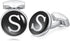 HONEY BEAR Initial Alphabet Letter Cufflinks Round for Mens Wedding Gift,Black A-Z...