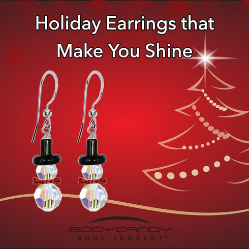 Body Candy Handcrafted Snowman Holiday Earrings Created with Crystal for Women, Mother, Friend, Wife...