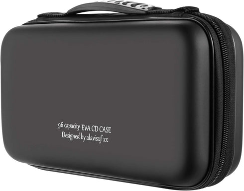 alavisxf xx CD Case, 96 Capacity EVA Protective Blu-ray DVD Case Portable Zipper CD Case Holder Disc Storage Organizer Wallet Bag for Car Home Tra...