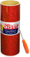 Siser Glitter Red Heat Transfer Craft Vinyl Roll Including Stainless Steel Weeding Tool (10ft x10"...