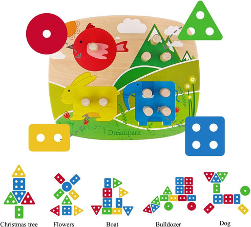 Dreampark Montessori Educational Toddler Toys: Montessori Toys for 1 2 3 Years Old Boys Girls Birthday Gifts, Toddlers Toys Ages 1-2 Wooden Stack ...