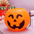 17cm Halloween Portable Pumpkin Bucket Trick or Treat Pumpkin Candy Pail Holder 2 Pieces...