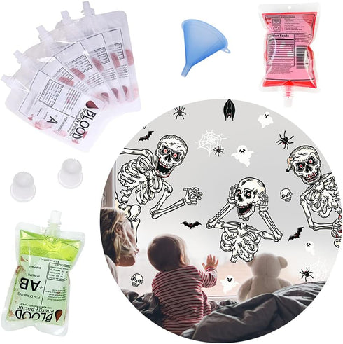 20 Pack Blood Bags for Drinks, 8.5oz Anti-Leak With Cap, Reusable Food Grade, Decoration Cups for Halloween and Christmas...