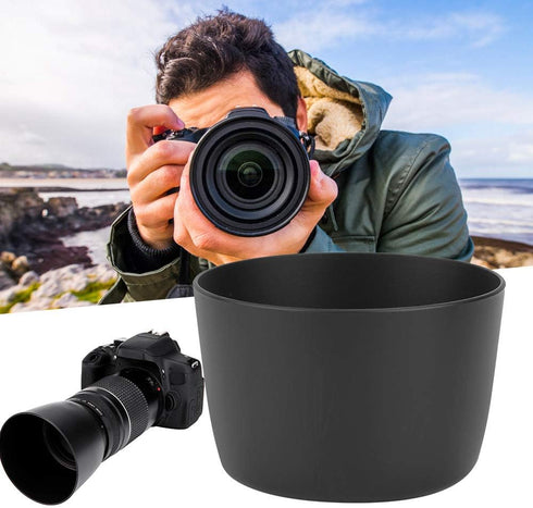 ET-60 Camera Lens Hood for Canon EF S 55-250mm f / 4-5.6 is 90-300mm f / 4.5-5.6 75-300mm ABS Plastic Lens Hood Shade Accessory...