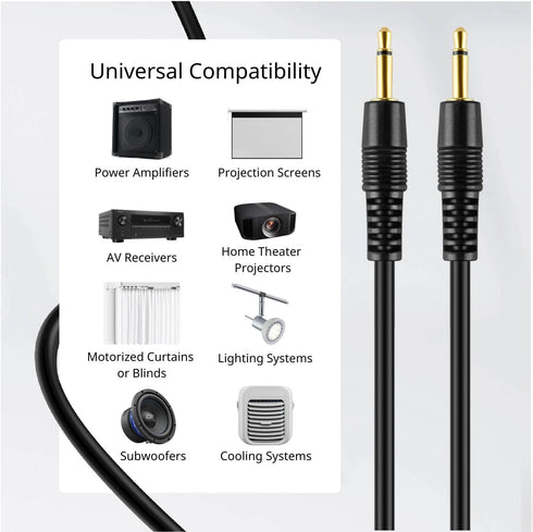 TNP 3.5mm Mono Cable (25FT) - 12V Trigger, IR Infrared Sensor Receiver Extension Extender, 3.5mm 1/8" TS Monaural Mini Mono Audio Plug Jack Connec...