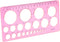 LOKUNN Circle Template for Drawing, Pink Ruler Quilling Tool, Round Hole Ruler Tool, Multi-Function Round Plastic Geometric Stencil Rulers Drawing...