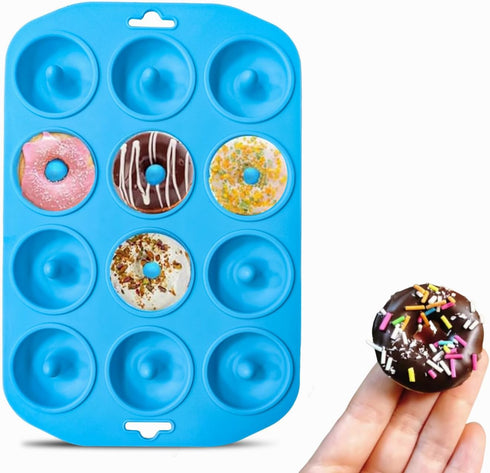 Silicone Donut Pan, Bite Size Silicone Donut Molds for baking, Mini Donut Mold Heat Resistant, Mini Baking Mold for baking delicious donuts, Non-s...