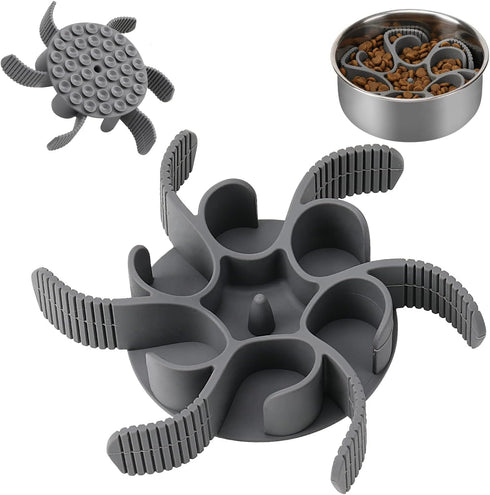 Dog Slow Feeder Dog Bowls Silicone Spiral Dog Food Bowls Feeder Insert to Slow Down Eating for Large Medium Small Breed Dogs Perfect with Stainles...