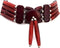 American Indian Style Bone Choker Necklace, 4 Row Burgundy Red Traditional Hairpipe Beads, Unisex Adjustable...