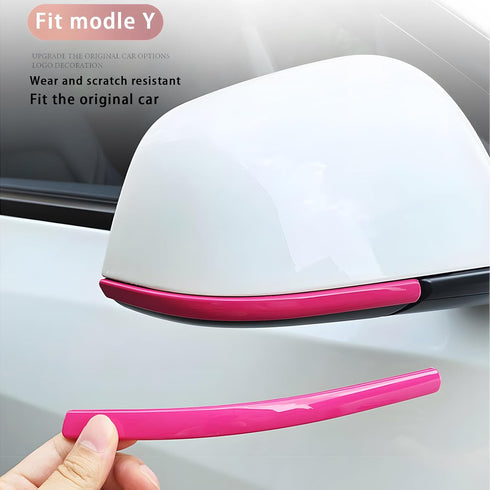 Fit Ttesl Model Y Side Mirror Trim Strip Compatible with Model Y 2017-2023 Protect Side Mirror Trim Cover ABS Exterior Accessories(Pink)...