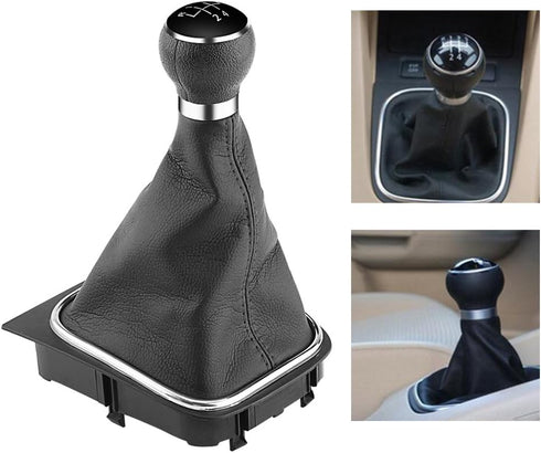 Vbestlife. Automotive Manual Gear Shifting Knob ,Knob Gaiter 5 Speed Car Gear Shift Knob Gearstick Gaiter Boot Kit for 6 Mk5 Mk6 Jetta 20052014 20...