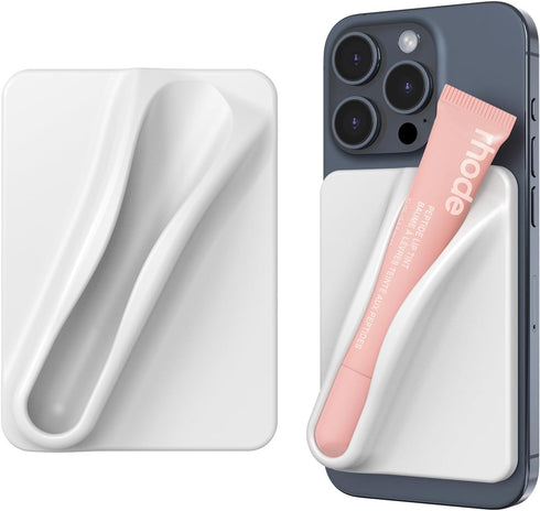 DOB SECHS Silicone Lip Holder for Cell Phone Lipstick Lip Glaze Phone Case Back Stick On Holder for iPhone and Android Phones, Grey...