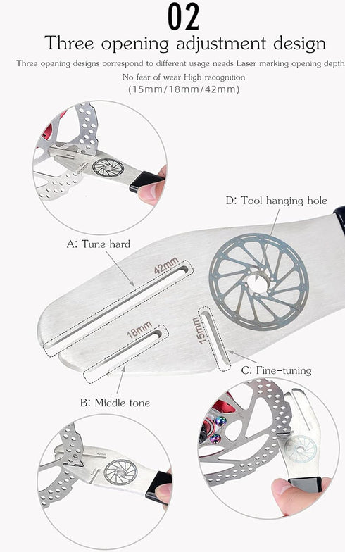 VXM Bike Disc Rotor Alignment Tool, Truing Wrench Bicycle Brake Disc Adjuster Flattening Correction Repair Tool+4 Pcs Bicycle Disc Brake Pads Adju...