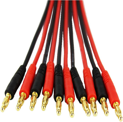 2 PCS XT30 Plug Male Connector to 4mm 4.0mm Banana Plug Bullet Connector Charging Extension Cable Cord Lead with 11.8in 16AWG Silicone Wire......