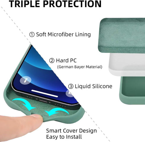 iPhone 14 Series Silicone Cases, Including iPhone 14 Plus (6.7inch), iPhone 14 Pro (6.1inch) and iPhone 14 Pro max (6.7inch) (Forest Green, iPhone...