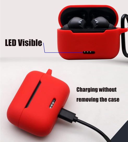 Silicone Case for TOZO NC2 in-Ear Detection Bluetooth Headphones,Premium Soft Skin Cover Shock-Absorbing,Anti-Scratch Protective Case with Keychai...