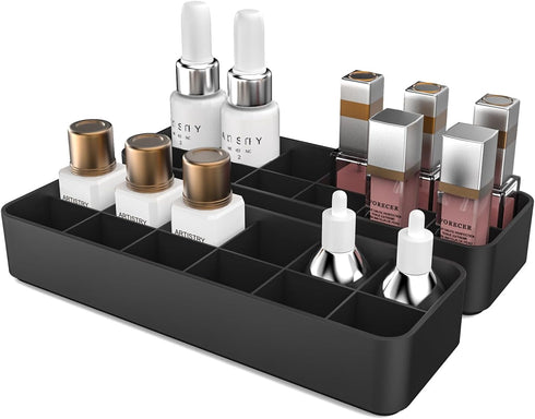 Organizer Holder for Lipstick Nail Polish: Lip Gloss Makeup Storage Drawer Organizers, Vanity Small Perfume Rack Plastic Tray Lipgloss Mascara Hol...