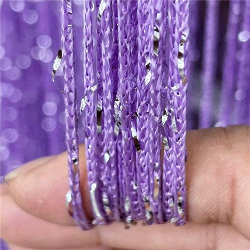ave split Decorative Door String Curtain Wall Panel Fringe Window Room Divider Blind Divider Tassel Screen Home 100x200centimete (Light Purple18)...