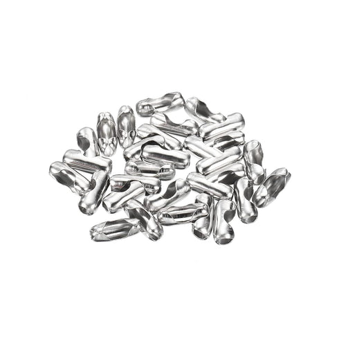 MECCANIXITY Ball Chain Connector Clasps, Stainless Steel Replacement Cord Connector Fit for 1.5/2/2.4/3.2/4mm Beaded Ball Chain, Silver Pack of 10...