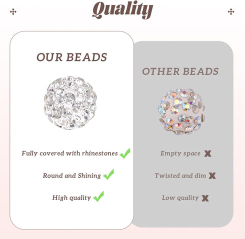 200pcs 10mm Rhinestone Beads for Crafting, Light Blue Shiny Round Disco Ball Beads Bulk, Sparkle Crystal Clay Bead for Necklace Bracelet Earring M...