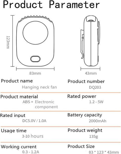 2021 Mini Personal Fan Portable and Rechargeable with Lanyard Bracket can Hanging Neck Put on Desk Clip Waist Outdoor Cooling for Travel Camping P...