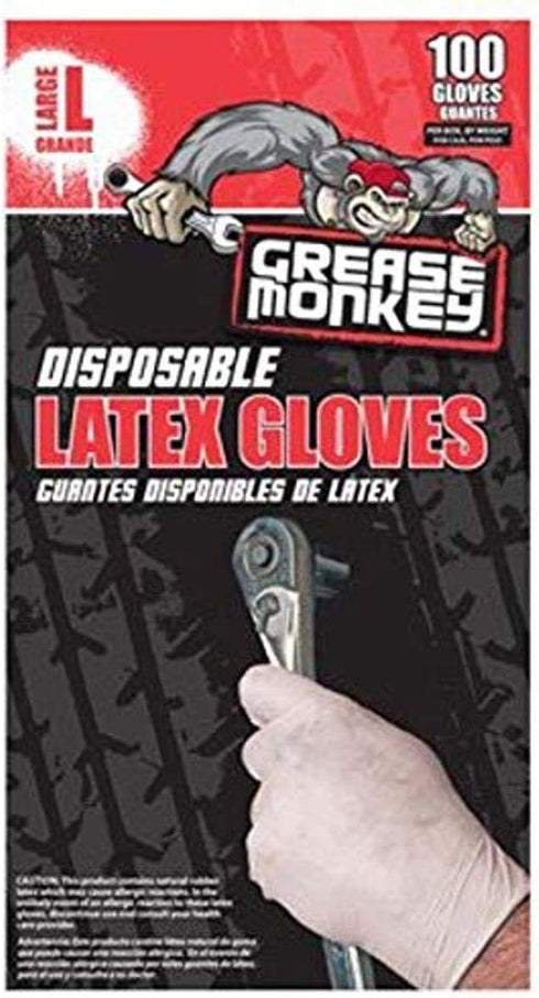 Grease Monkey Latex Disposable Glove (Large)- Pack of 100...