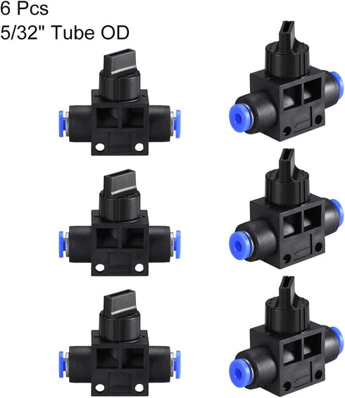 uxcell 4mm OD Pneumatic Air Flow Control Valve with Push-to-Connect Fitting,Union Straight,Pneumatic Air Controller Valve 6pcs...