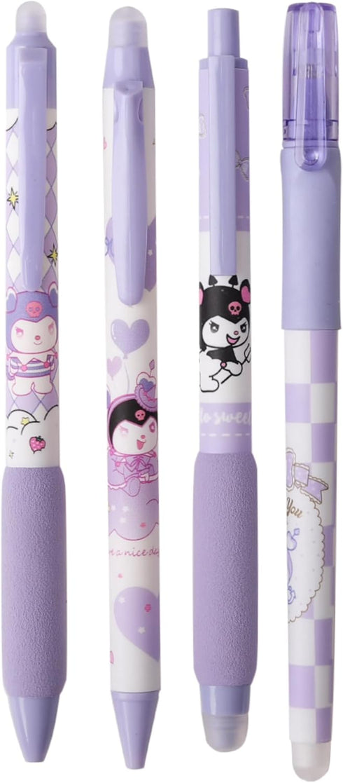 Erasable Pens Black Ink Gel Pen with Eraser Clear, Cute Pen for Girls and Boys,0.5mm Fine Point, Smooth Writing for Note Taking Marking Planner Cr...