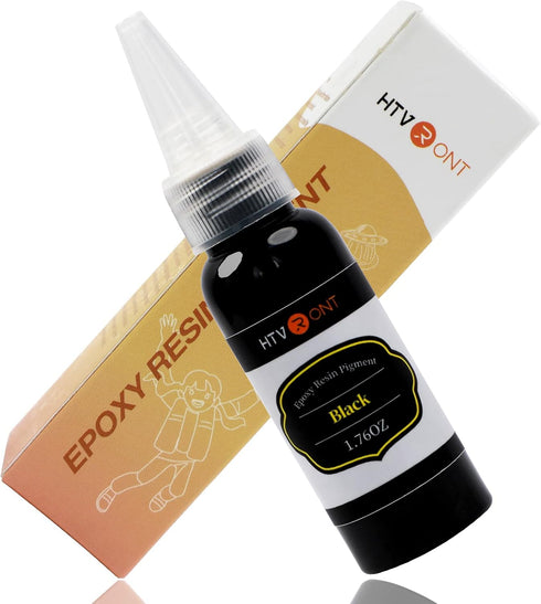 HTVRONT Black Epoxy Pigment - 1.76oz/50ml Resin Pigment Paste, Higher Concentrated & Easy to Mix Black Epoxy Dye for Resin Coloring, Tables, Tumbl...