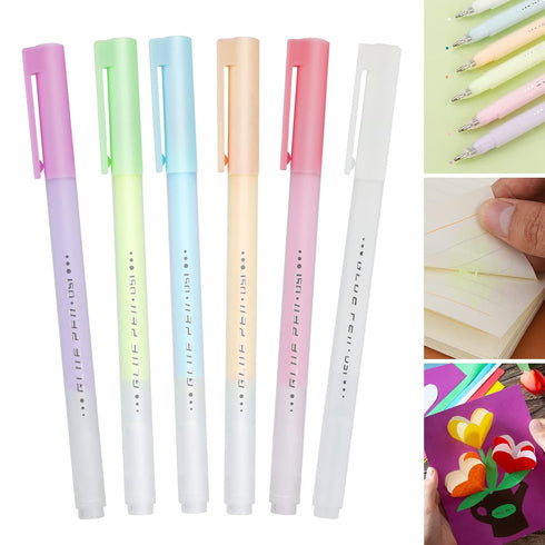 6pcs Scrapbooking Glue Pen, Quick Dry Glue Pen for Scrapbook Multi-Color Adhesive Glue Pens Glue Pens for Crafting DIY Drawing Papercrafts (6 Colo...