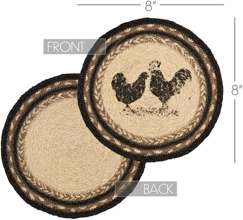 VHC Brands Sawyer Mill Charcoal Table Décor, 8" Trivet, Poultry...