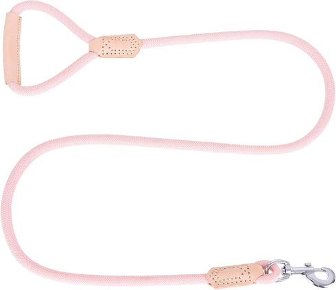 Mile High Life | Premium Leather Dog Leash | Strong Rope Leash | Leather Handle | Zinc Alloy Strong Clasp | Small Medium Large Dogs | 4/5/6 Feet(P...