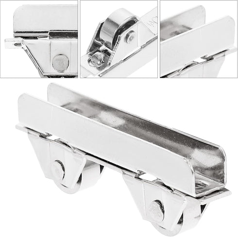 Angoily 10PCS Showcase Window Roller, Mini Sliding Door Rollers Replacement Sliding Door Wheels, 7.0mm Stainless Steel Sliding Cabinet Door Hardwa...