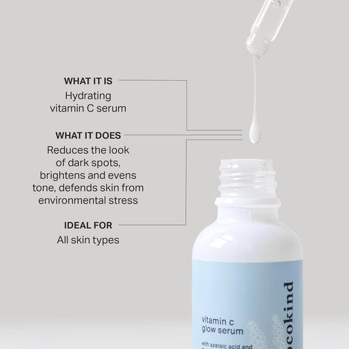 Cocokind Vitamin C Glow Serum with Azelaic Acid and Sea Grape Caviar for Bright and Even Skin, 1 Fl Oz...