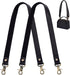 PH PandaHall 2pcs 22 Inch Black Leather Replacement Handles, 20mm Wide Purses Straps Handbags Shoulder Bag Strap with Antique Bronze Swivel Lobste...