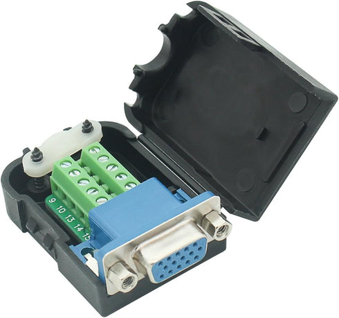 HDB15 3+6 HDMI Female to VGA Female D-SUB 15 Pin Terminal Connector DB15 Adapter 3Row 15Pin to Terminal Breakout Board Connectors with Case......